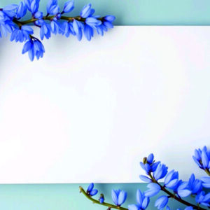 Premium Notebook Labels (3" x 2") – High-Gloss - Flower Blue