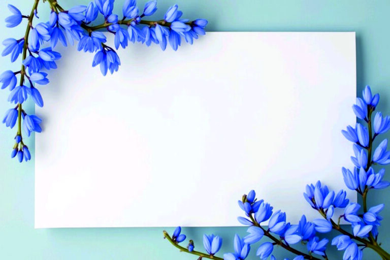 Premium Notebook Labels (3″ x 2″) – High-Gloss – Flower Blue