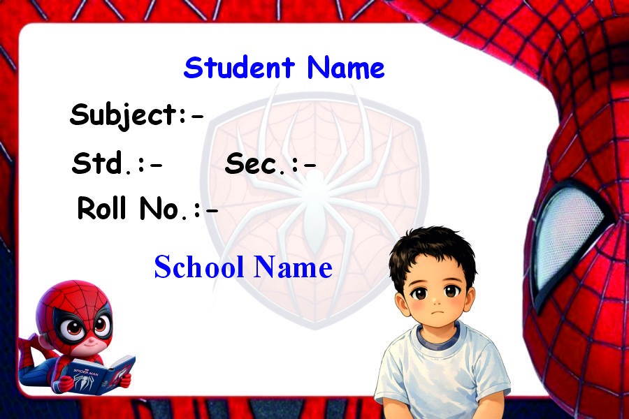 Premium Notebook Labels (3″ x 2″) – High-Gloss – Baby spider man labels