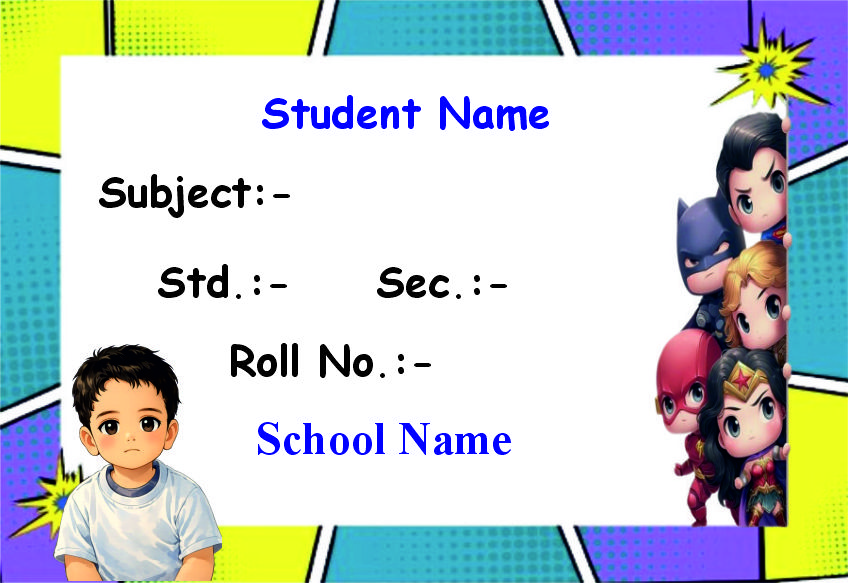 Premium Notebook Labels (3″ x 2″) – High-Gloss – Baby Superheros labels