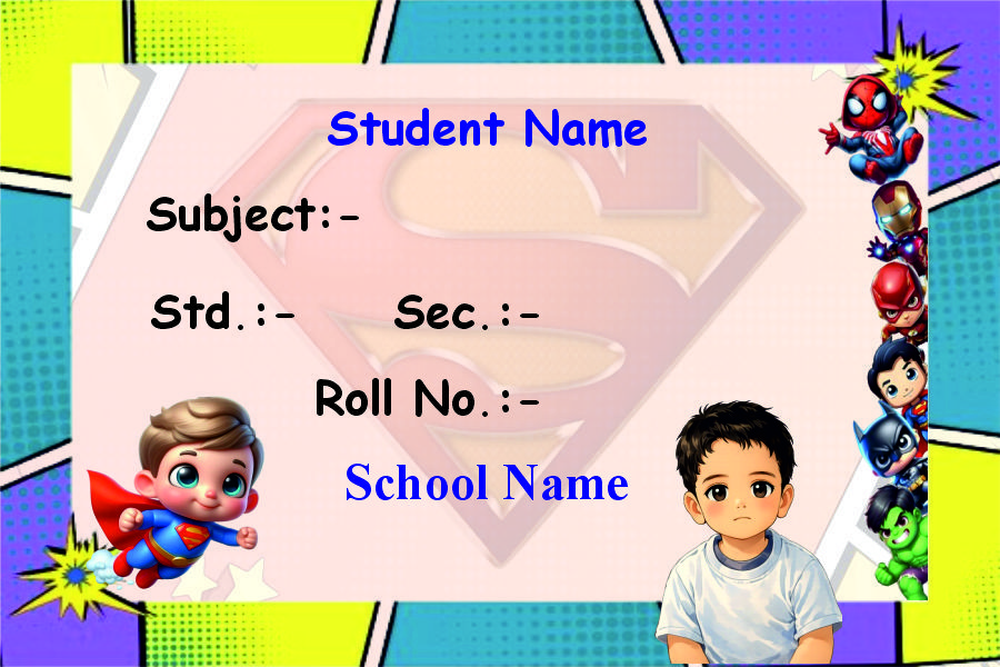 Premium Notebook Labels (3″ x 2″) – High-Gloss – Baby Superman labels