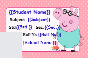 Premium Notebook Labels (3″ x 2″) – High-Gloss – Peppa Pig 4 labels